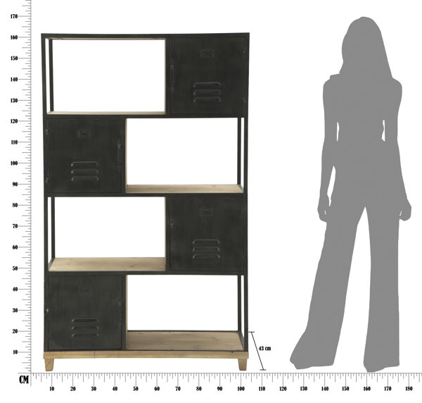 Williston Molly 162Cm H x 100Cm W Steel Standard Bookcase